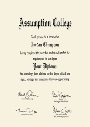 Buy college degree from the Assumption College