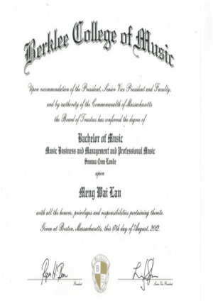 Buy college degree from The Berklee College of Music