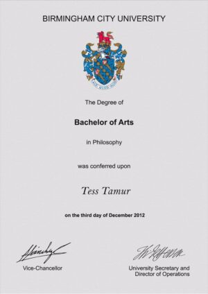 Buy college degree from the Birmingham City University