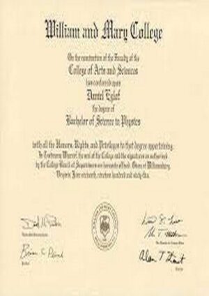 Buy college degree from The College of William & Mary