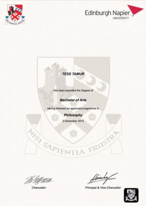 Buy college degree from the Edinburgh Napier University