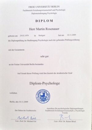 Buy college degree from the Freie Universität Berlin
