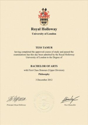 Buy college degree from the  Royal Holloway, University of London