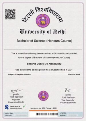 Buy college degree from the University of Delhi