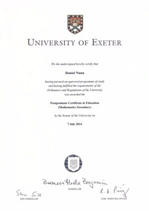 Buy college degree from The University of Exeter