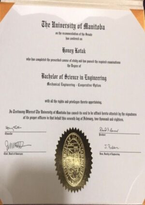 Buy college degree from The University of Manitoba