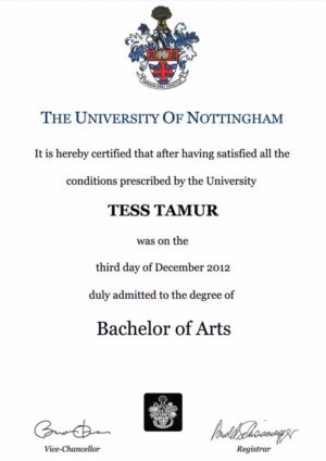 Buy college degree from The University of Nottingham