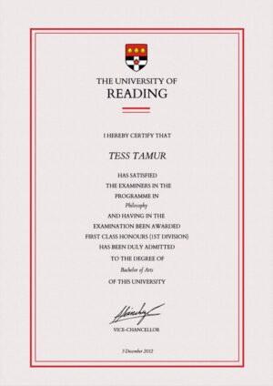 Buy college degree from The University of Reading