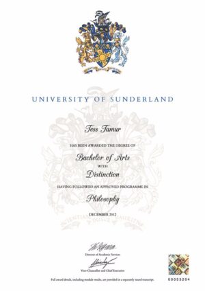 Buy college degree from The University of Sunderland