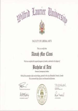 Buy college degree from The Wilfrid Laurier University
