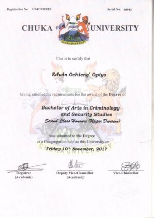 Buy college degree from The Chuka University