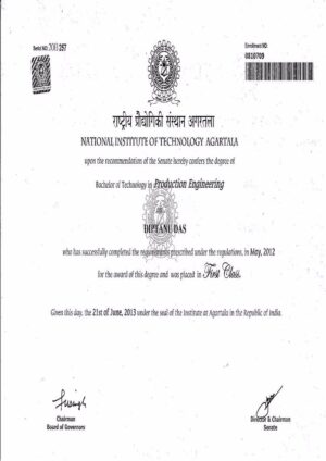 Buy college degree from The National Institute of Technology, Agartala