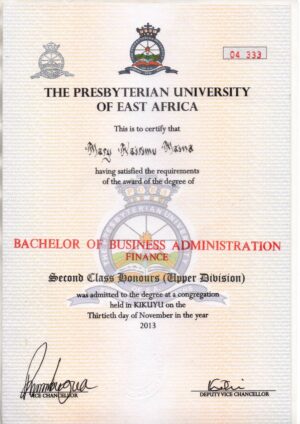 Buy college degree from The The Presbyterian University of East Africa